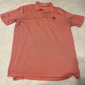 Men’s Peter Millar Auburn striped polo 
Size L
Small staining on back